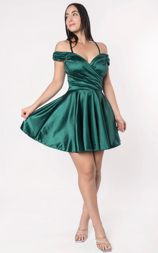 VESTIDO ALDANA CORTO VERDE | ALEXA LEE