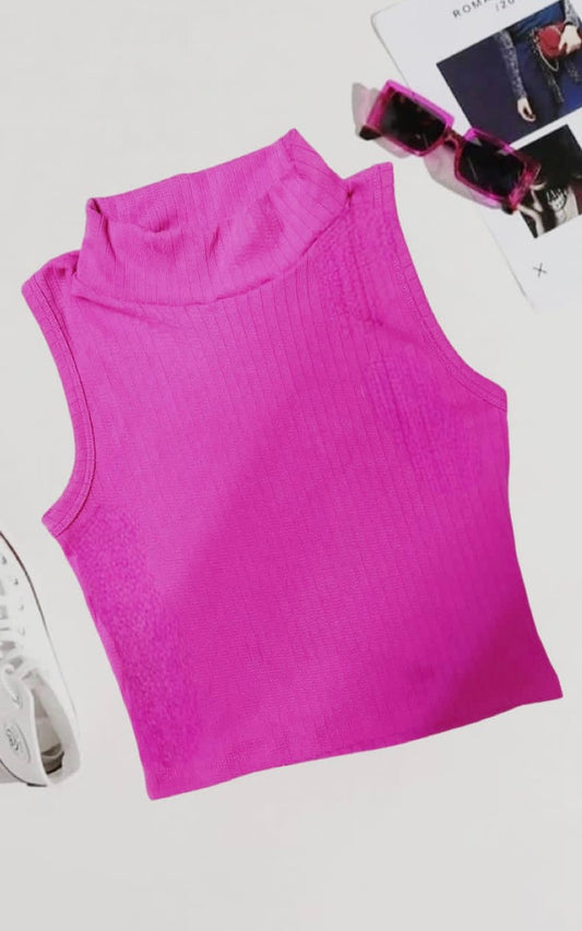 TOP CUELLO ALTO FUCSIA | DIVAS