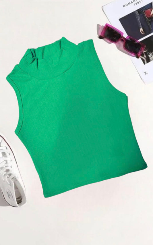 TOP CUELLO ALTO VERDE | DIVAS