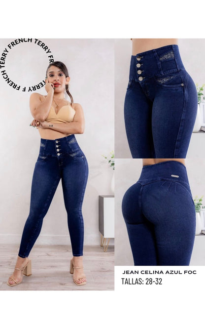 PANTALÓN CELINA AZUL FOCALIZADO | VANISHA