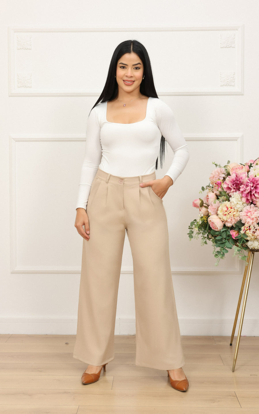 PANTALÓN MILAN BEIGE | KAROMY'S