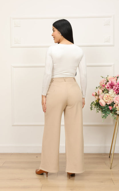 PANTALÓN MILAN BEIGE | KAROMY'S