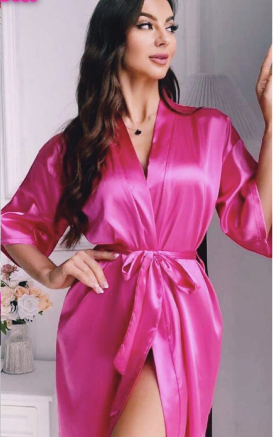 PIJAMA SEXY 4 PIEZAS FUCSIA | DIVAS