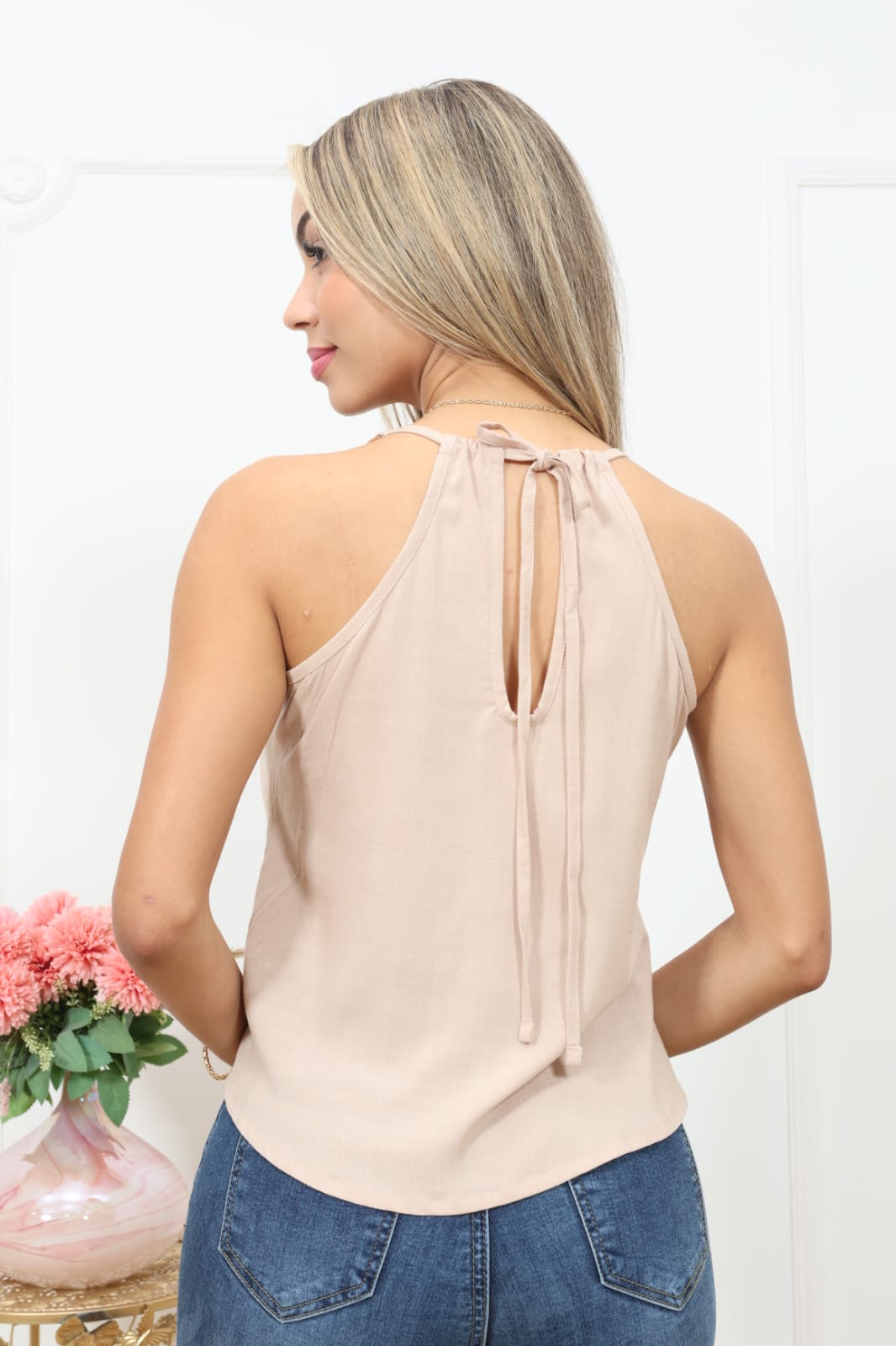 BLUSA CARMEN BEIGE | DELFIN ROSA