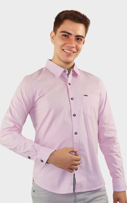 CAMISA JASON MANGA LARGA ROSA | BERSAHAS