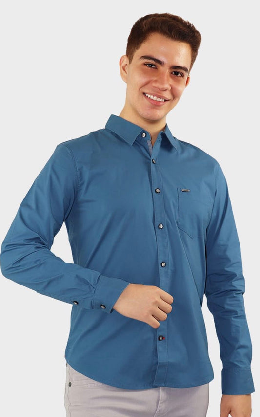 CAMISA ALESSANDRO MANGA LARGA AZUL| BERSAHAS