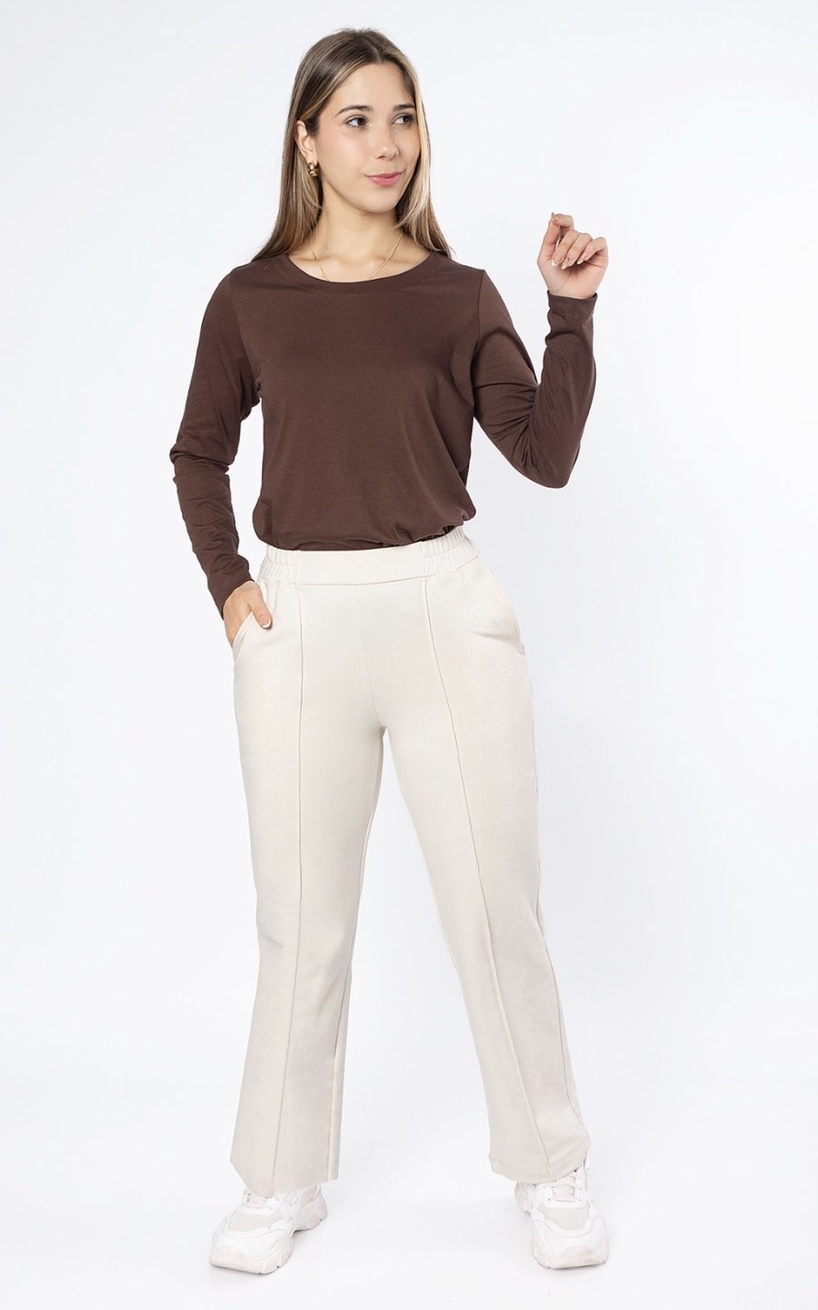 PANTALON FRENCH TERRY BLANCO | BOOM