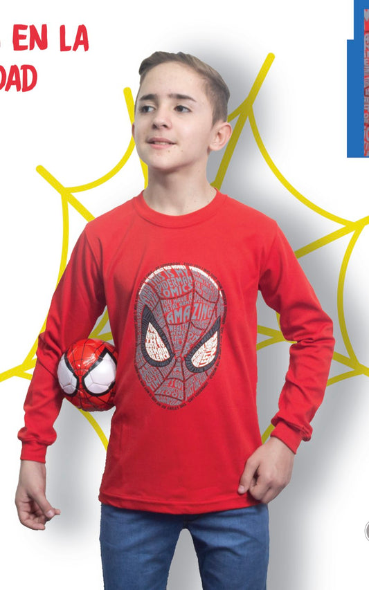 POLO MANGA LARGA SPIDERMAN ROJO | CHUPETIN