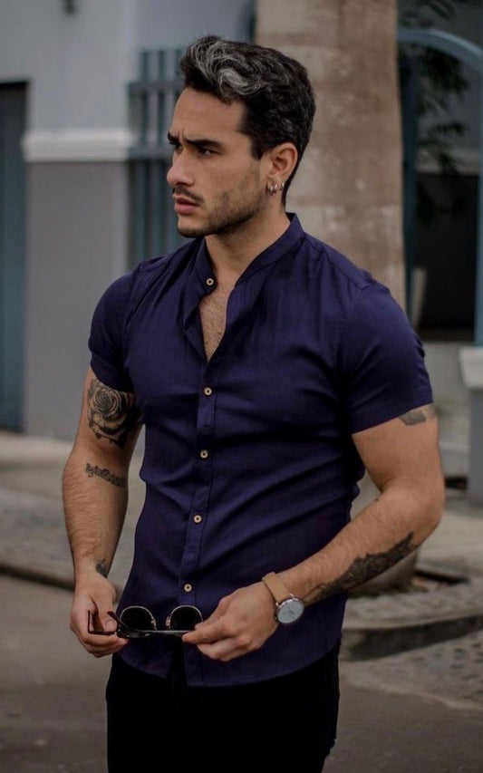 CAMISA SLIM FIT AZUL | GARETTO COLLECTION