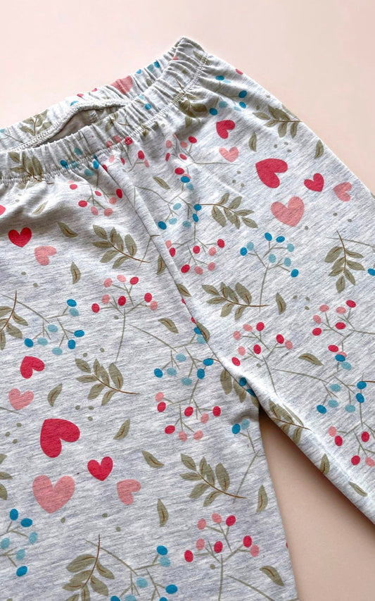 LEGGINGS GRIS CORAZONES | LE PETIT COMPANY