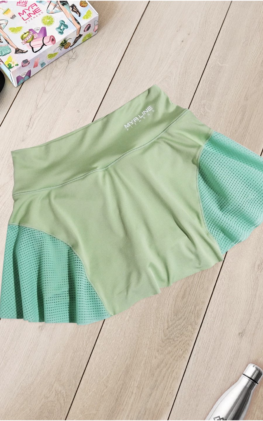 SHORTS FALDA COPACABANA VERDE | MYA LINE FITNESS