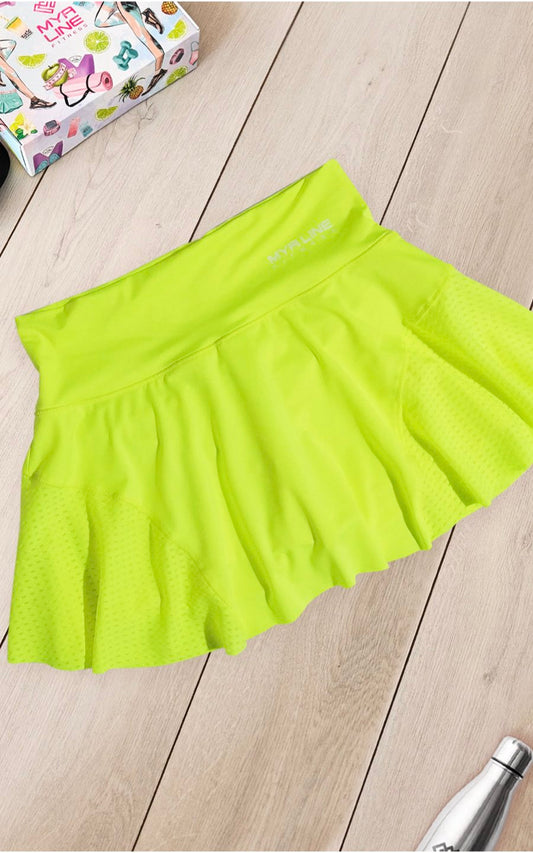 SHORTS FALDA COPACABANA AMARILLO | MYA LINE FITNESS