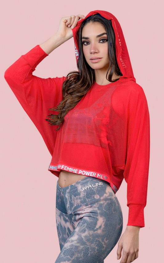 SUDADERA AMAZONAS ROJO | MYA LINE FITNESS